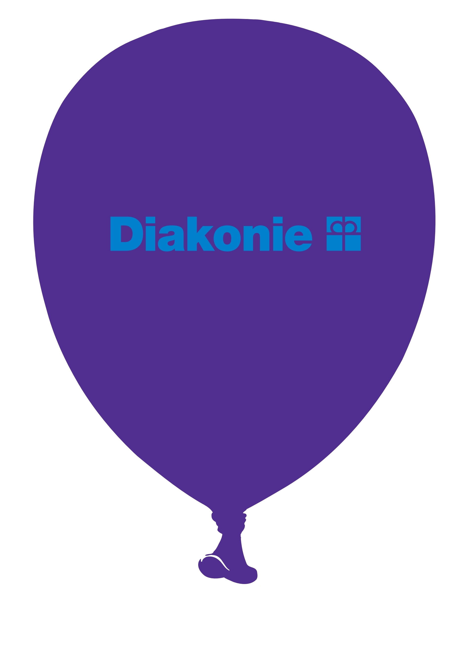 Luftballons violett mit Diakonie-Logo (100er Packung)