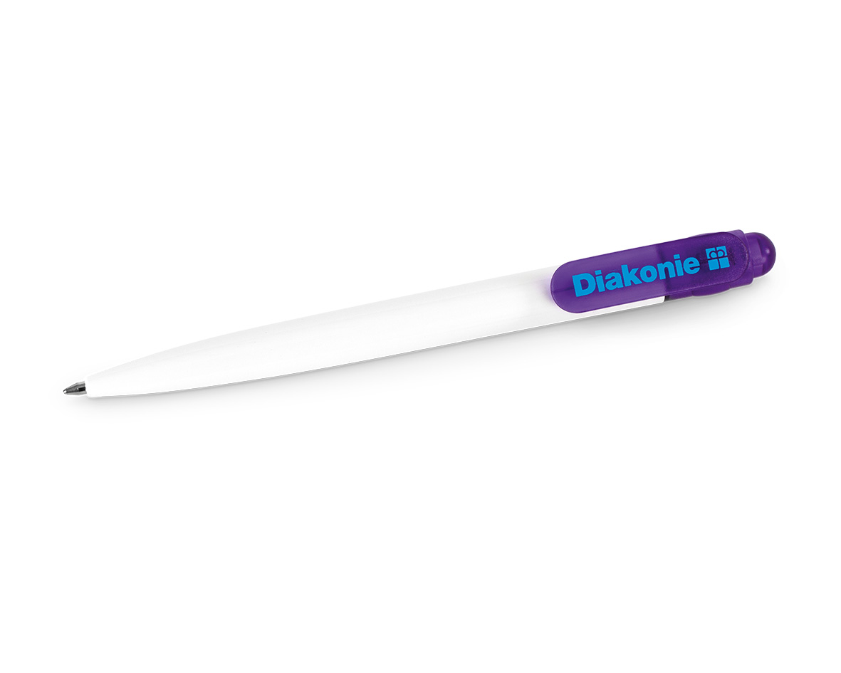 Kugelschreiber mit violettem Clip