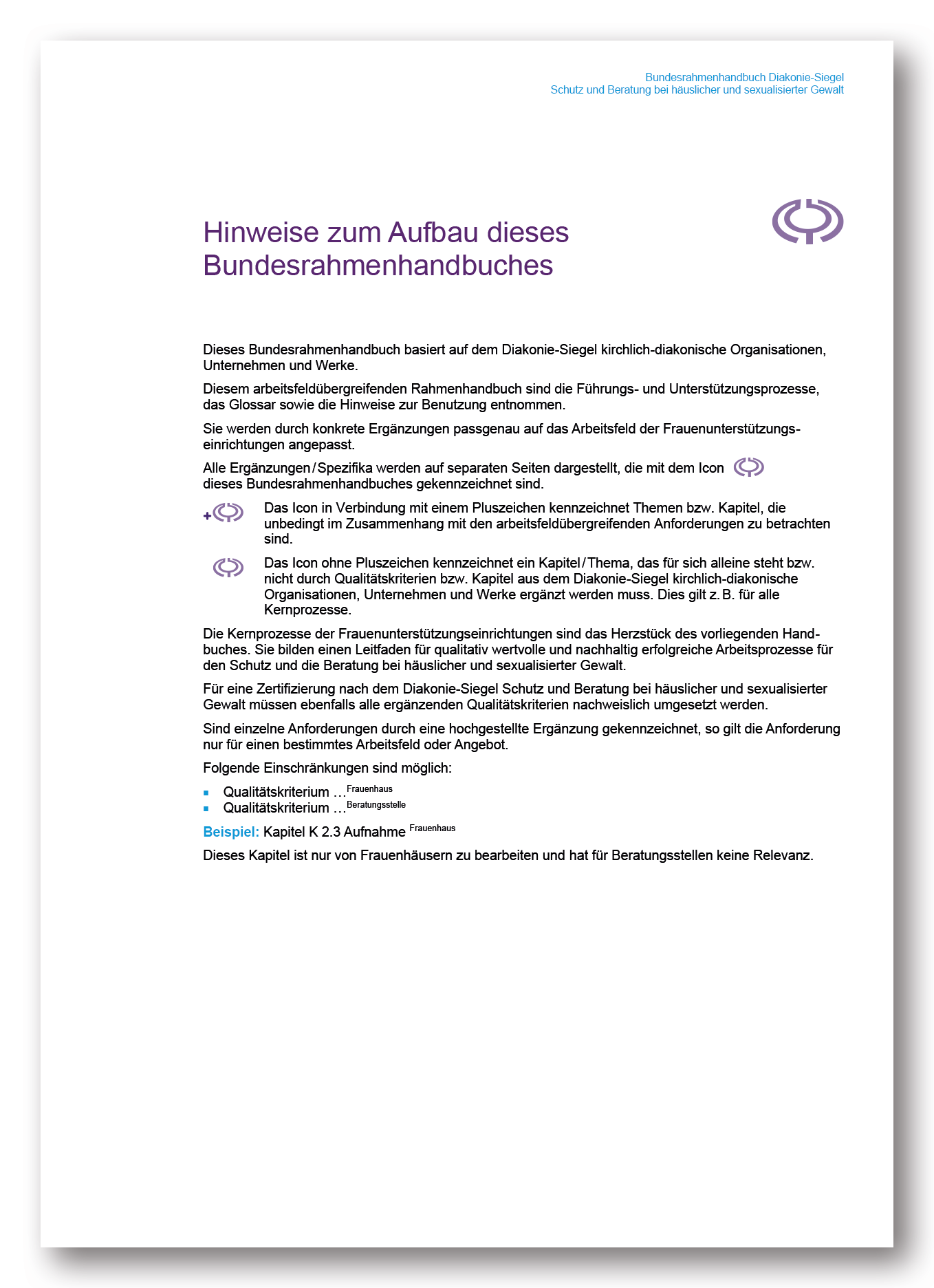 DIGITAL Schutz und Beratung bei häuslicher und sexualisierter Gewalt - Bundesrahmenhandbuch Diakonie-Siegel - Version 2