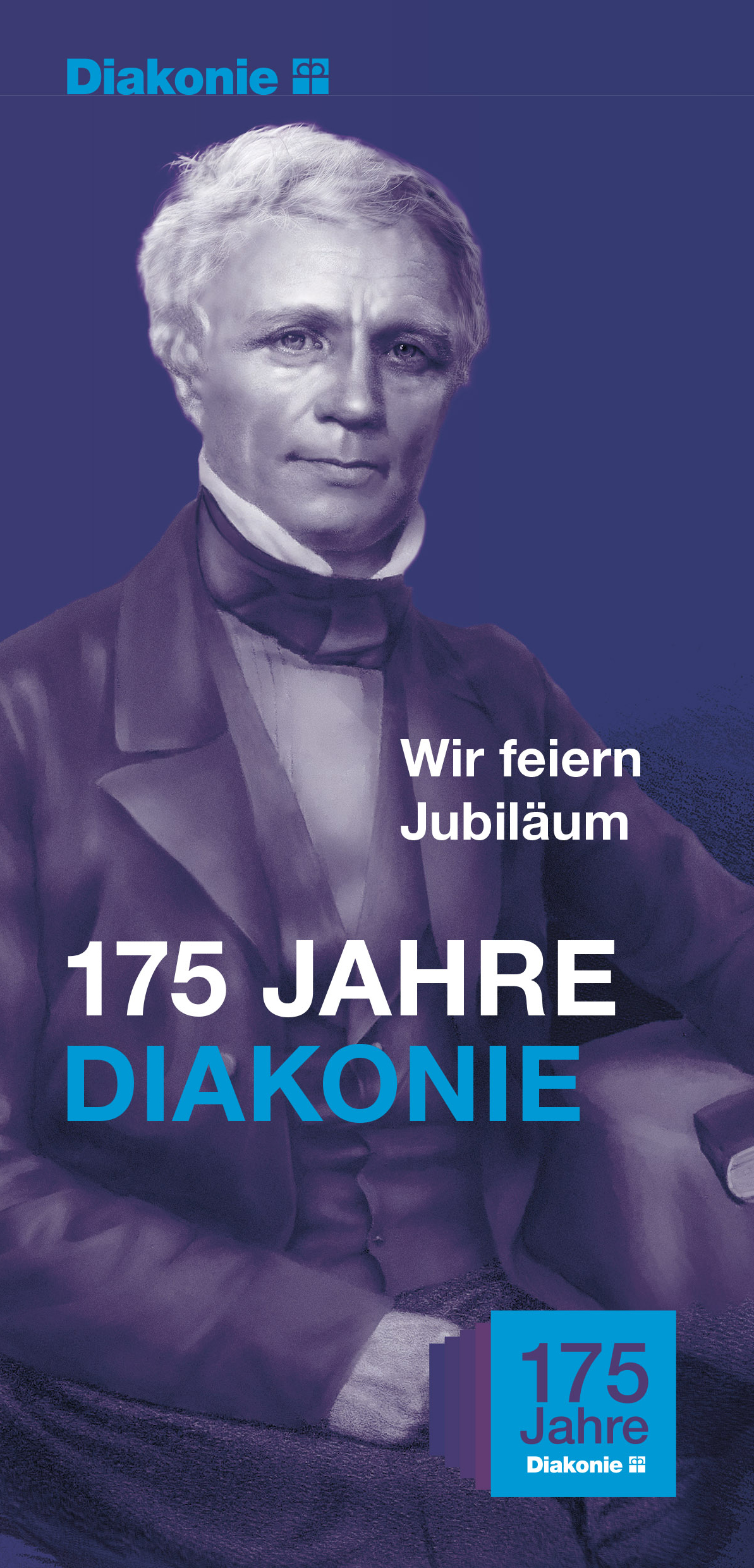 Infoflyer zum Jubiläum 175 Jahre Diakonie #AUSLIEBE